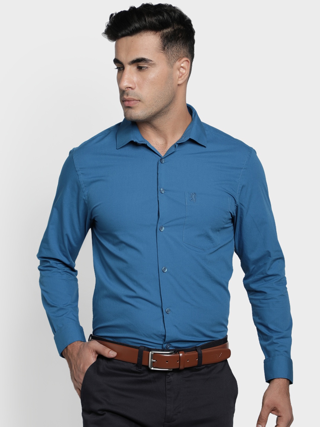 

Red Tape Men Blue Regular Fit Solid Formal Shirt