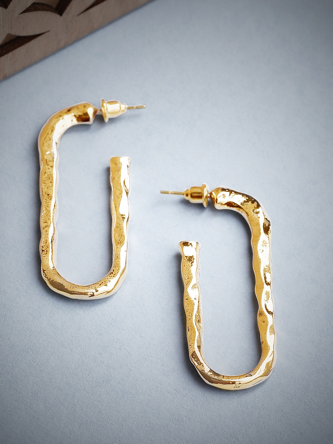 

TOKYO TALKIES X rubans FASHION ACCESSORIES Gold Geometric Half Hoop Earrings