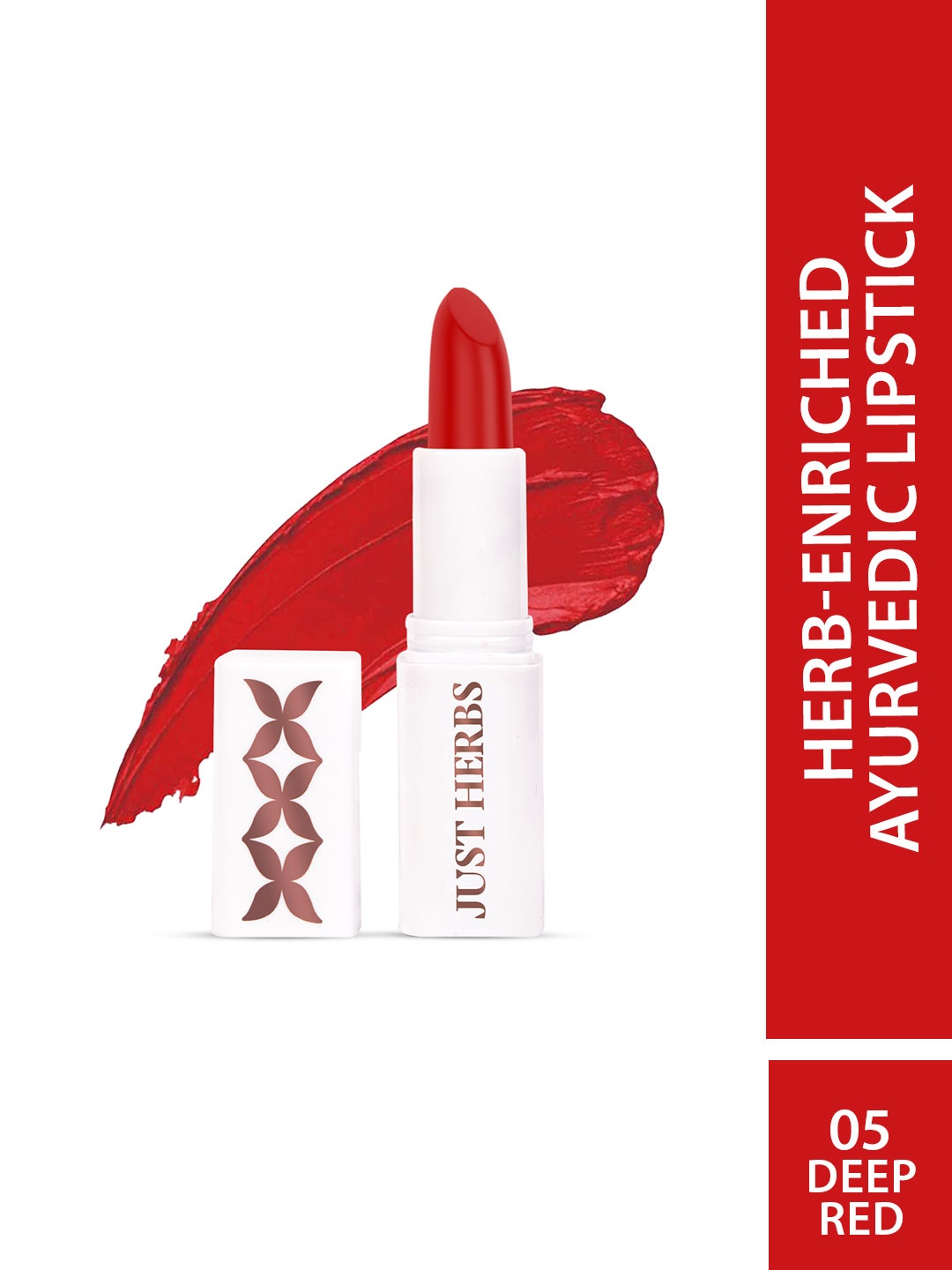 

Just Herbs Ayurvedic Creamy Matte Lipstick - 05 Deep Red