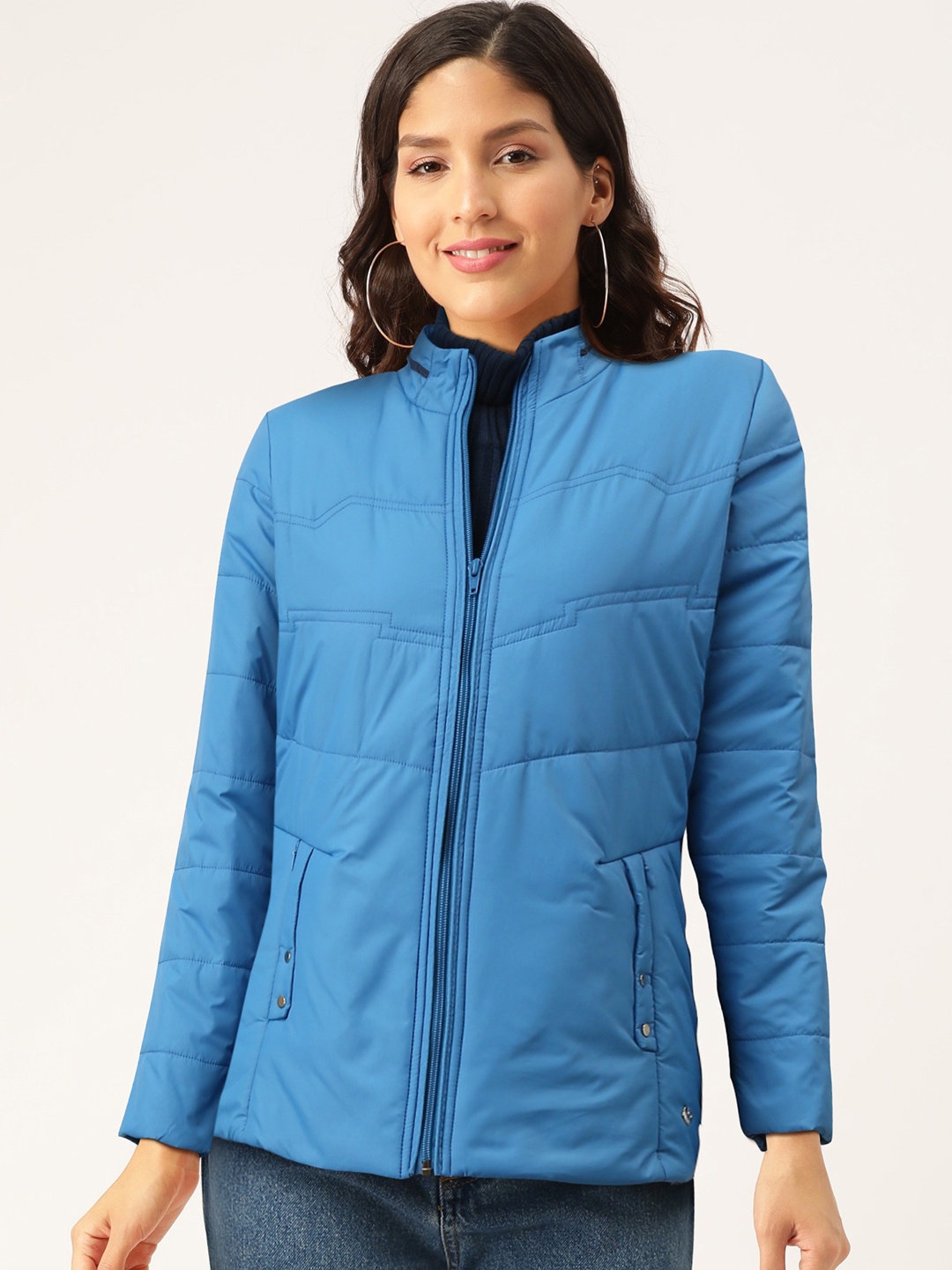 

Monte Carlo Women Blue Solid Padded Jacket