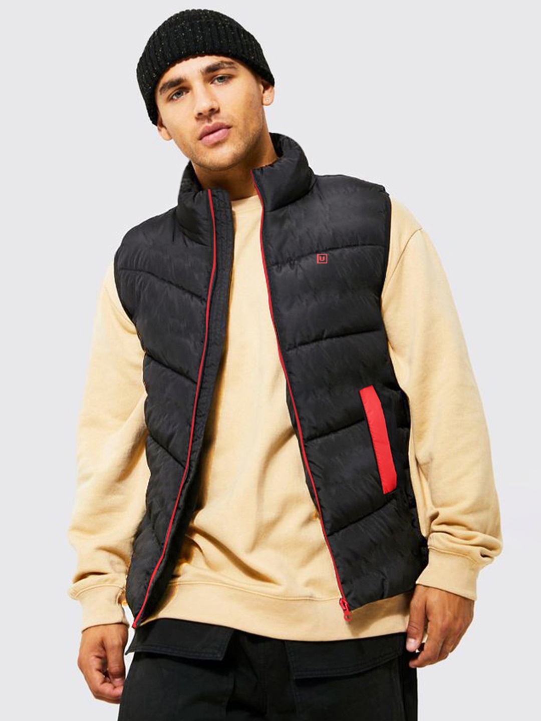 

Urbano Fashion Men Gilet Puffer Jacket, Black