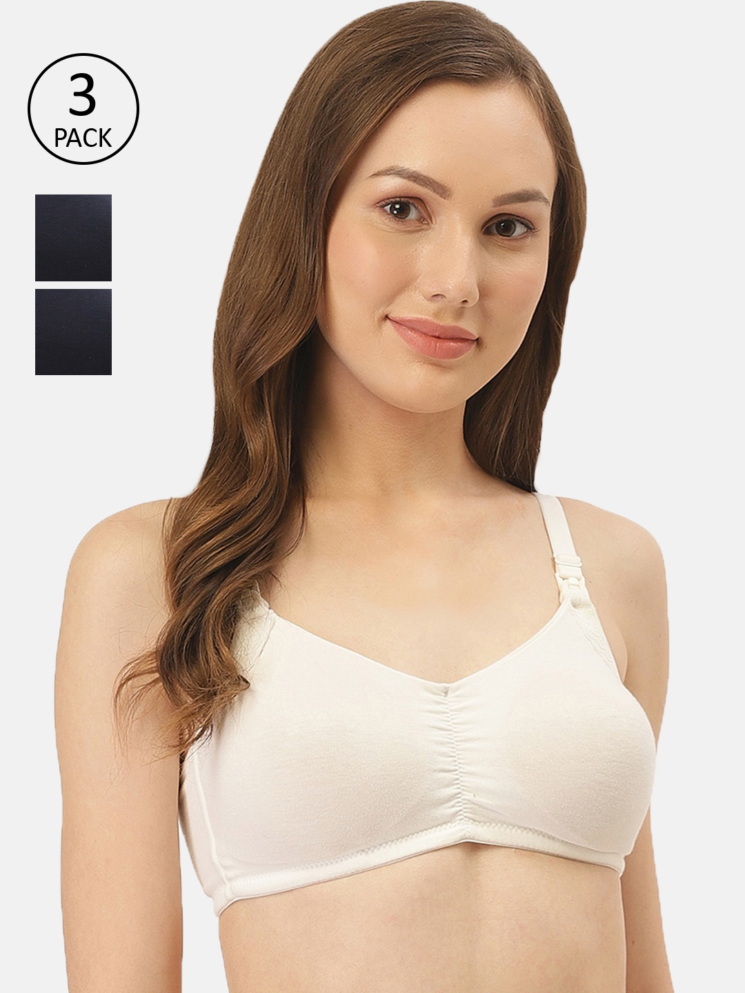 

Inner Sense Pack Of 3 Antimicrobial Maternity Bra IMBC001B_1B_1C, White