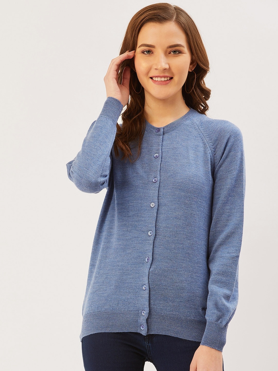 

Monte Carlo Women Blue Solid Cardigan