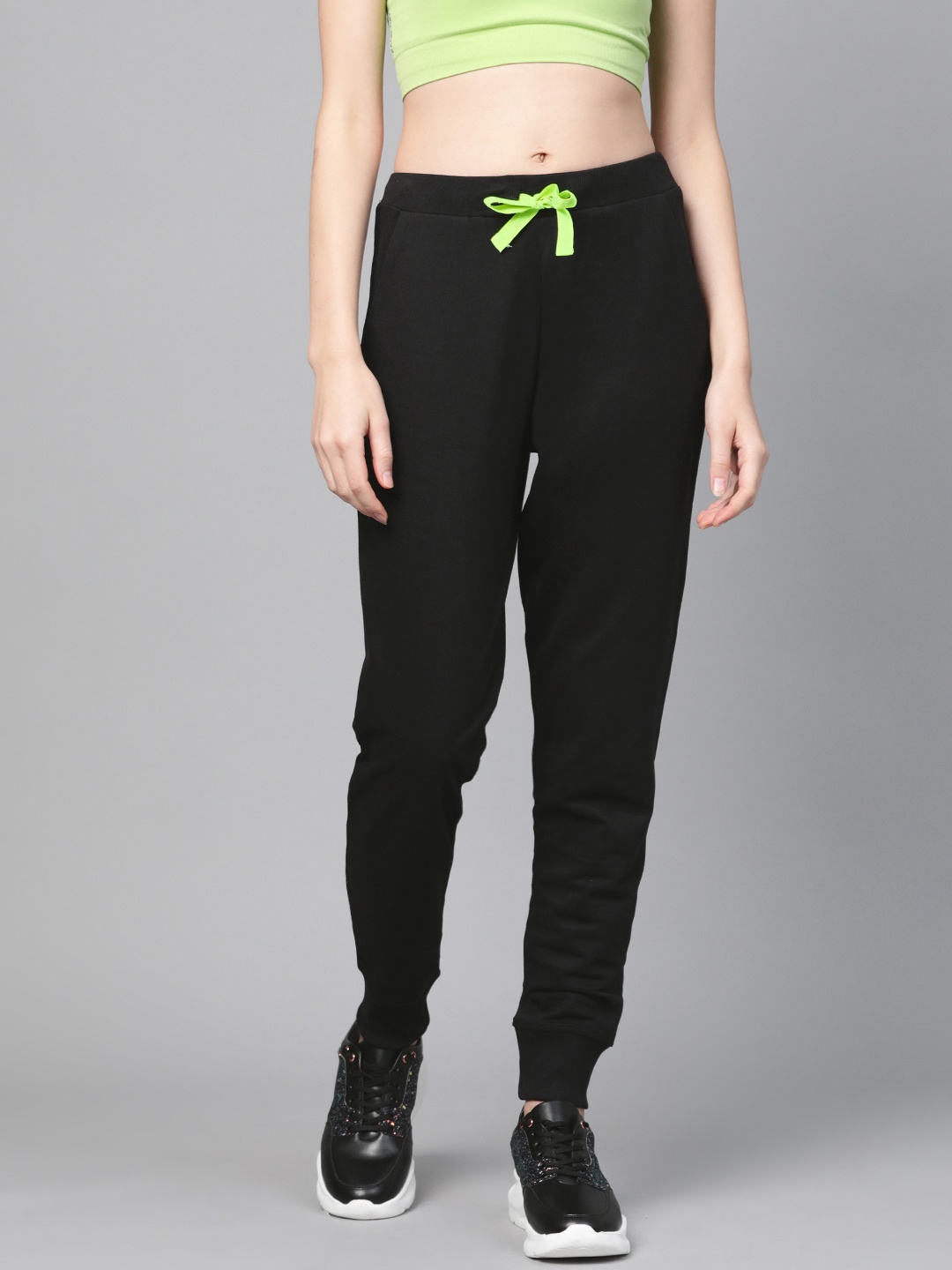 

SASSAFRAS Women Black Regular Fit Solid Joggers