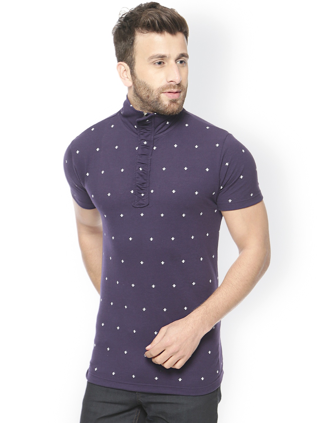 

GRITSTONES Navy Printed T-shirt, Navy blue