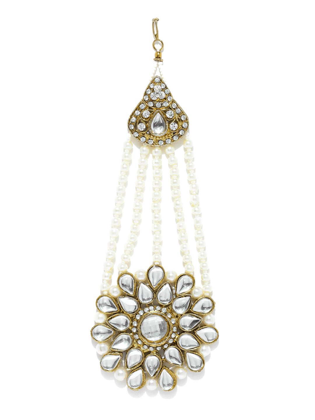 

Zaveri Pearls Gold-Toned & White Beaded Passa