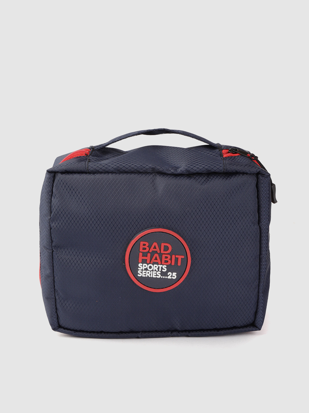 

BAD HABIT Unisex Navy Blue Self Design Travel Pouch