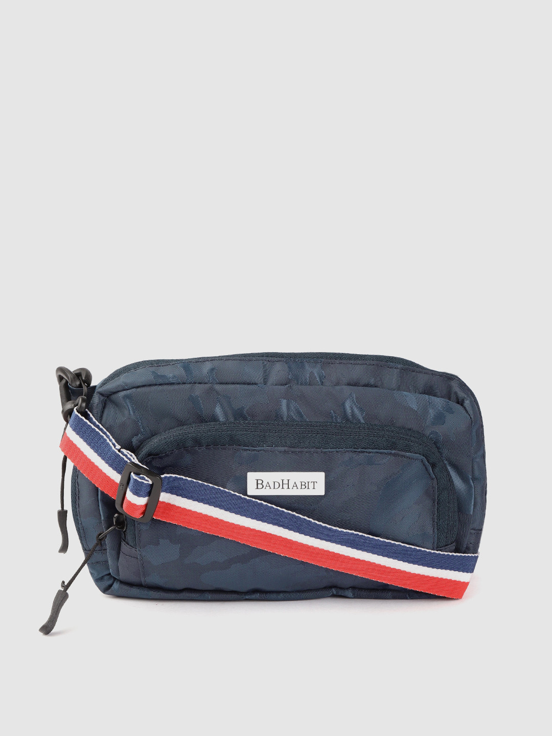 

BAD HABIT Unisex Navy Camouflage Pattern Messenger Bag, Blue