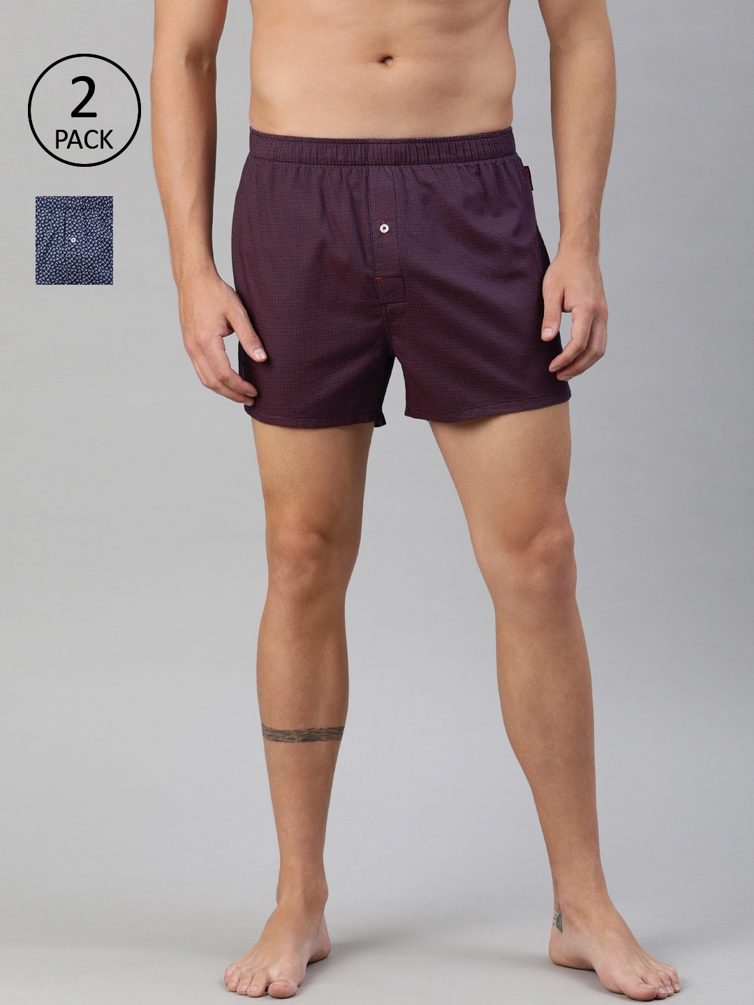 

THE BEAR HOUSE Men Pack of 2 Assorted Woven Boxers TBH-SIMS