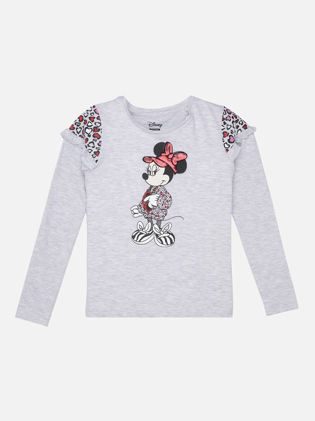 

Kids Ville Mickey & Friends Featured Girls Grey Printed Round Neck T-shirt