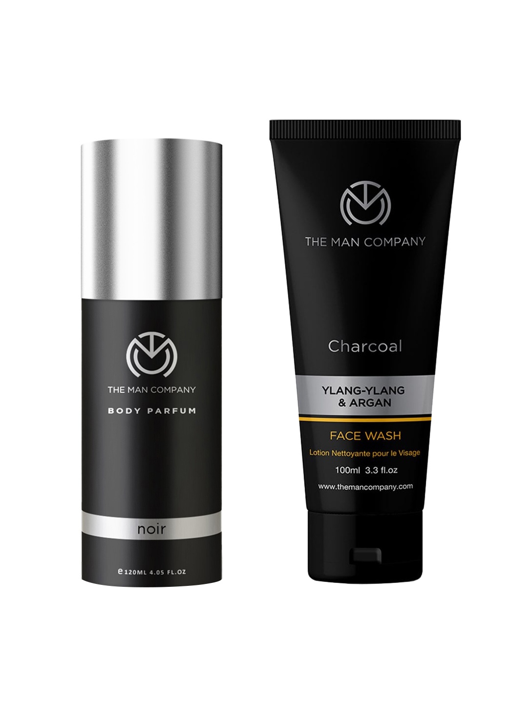 

THE MAN COMPANY Set of Charcoal Ylang-Ylang & Argan Face Wash & Noir Body Perfume, Black