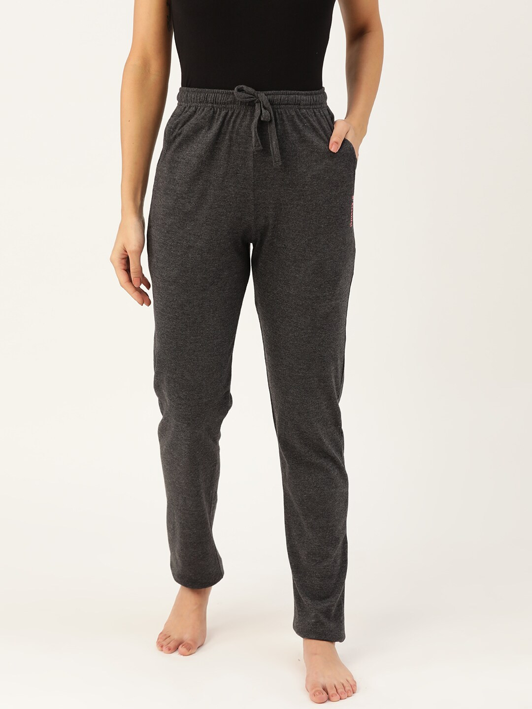 

MBeautiful Women Charcoal Grey Solid Lounge Pants