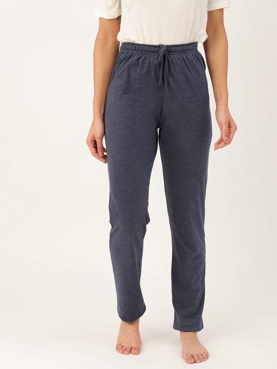 

MBeautiful Women Navy Blue Solid Lounge Pants