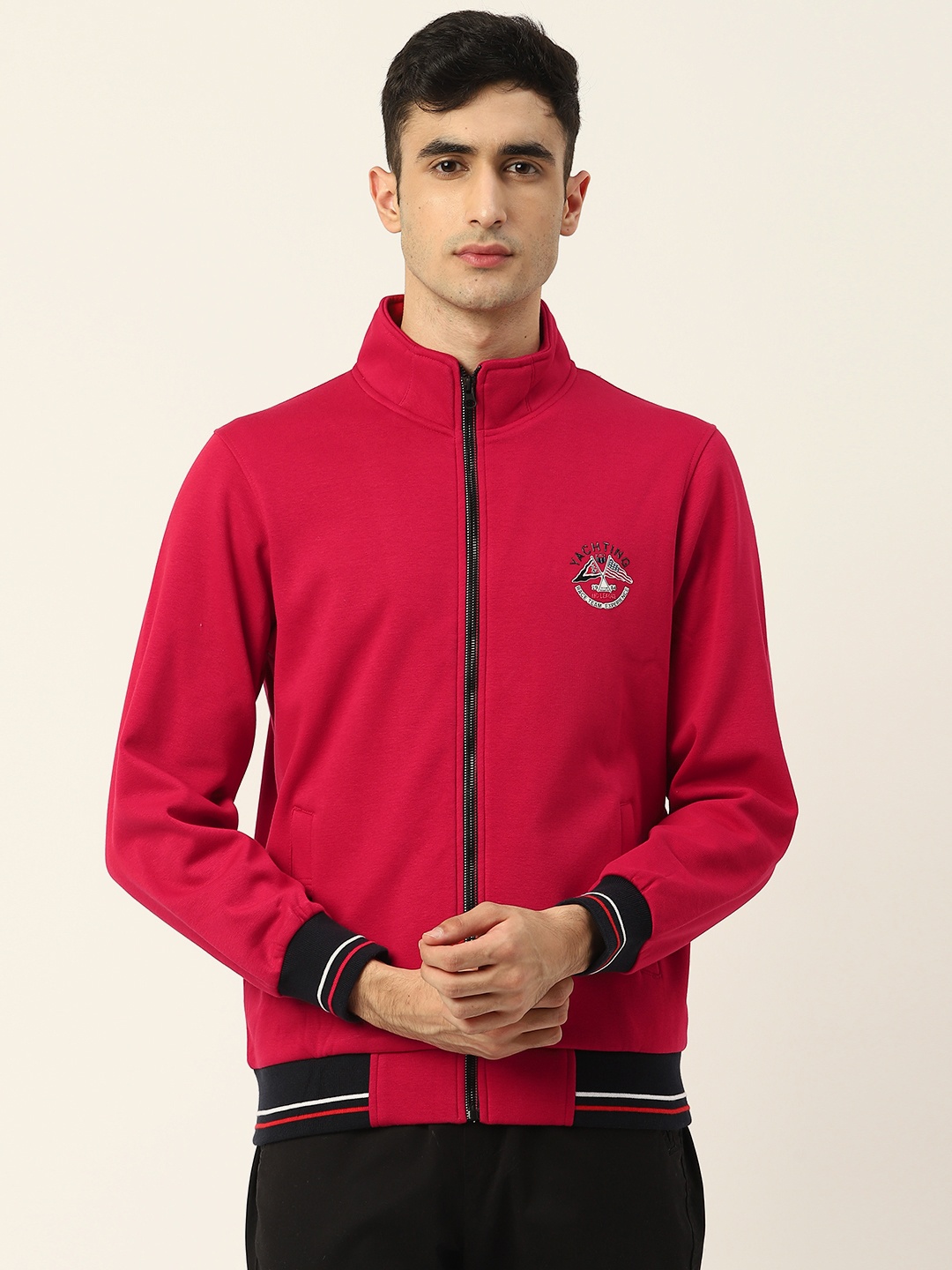 

Monte Carlo Men Pink Solid Sweatshirt