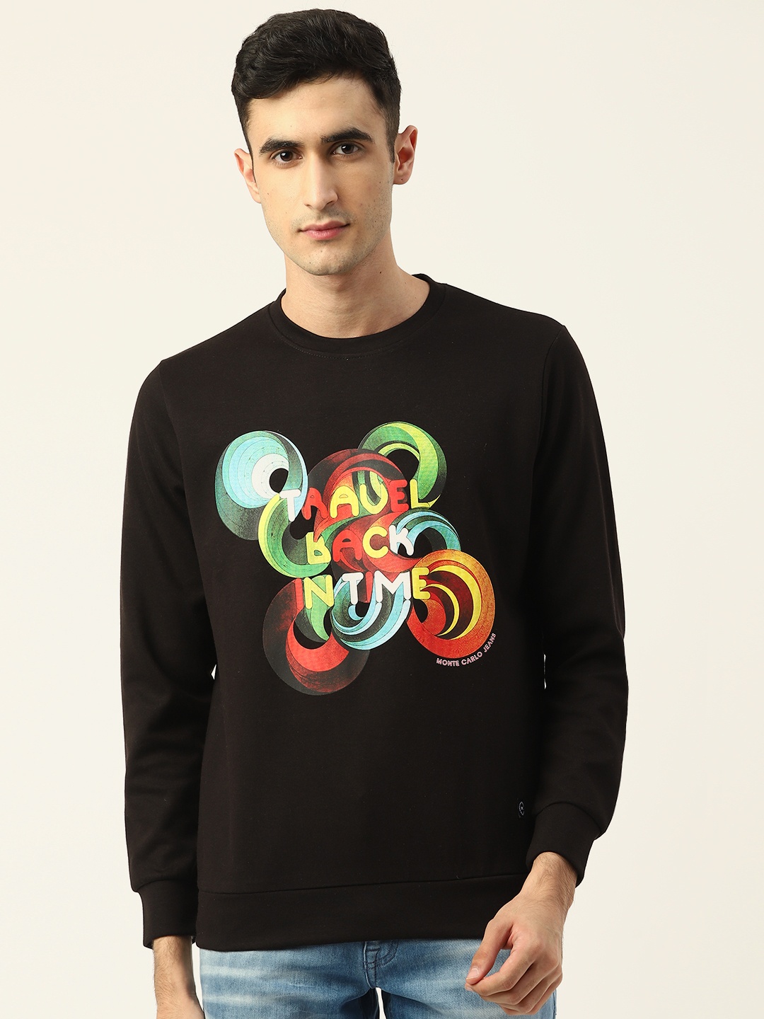 

Monte Carlo Men Black & Red Graphic Print Sweatshirt