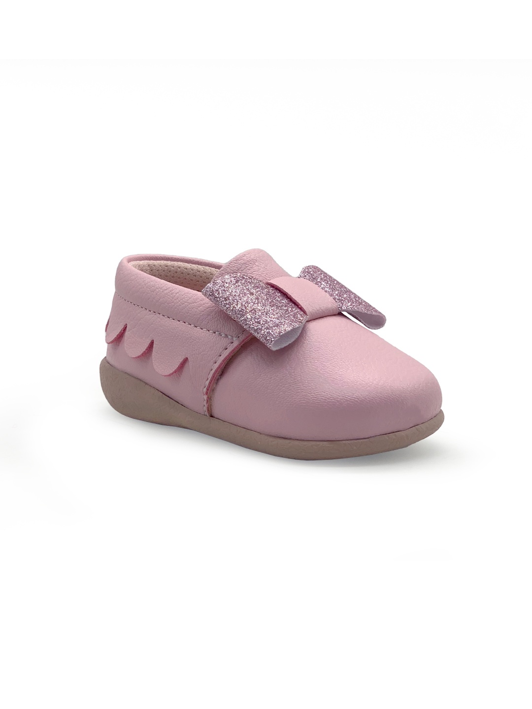 

KazarMax Infant Girl Pink Solid Tootsies Bow Booties