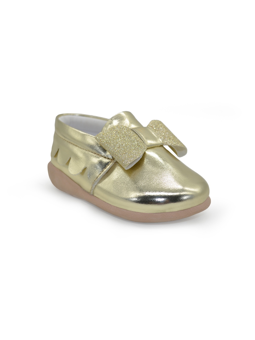 

KazarMax Infant Girl Gold-Toned Tootsies Bow Booties