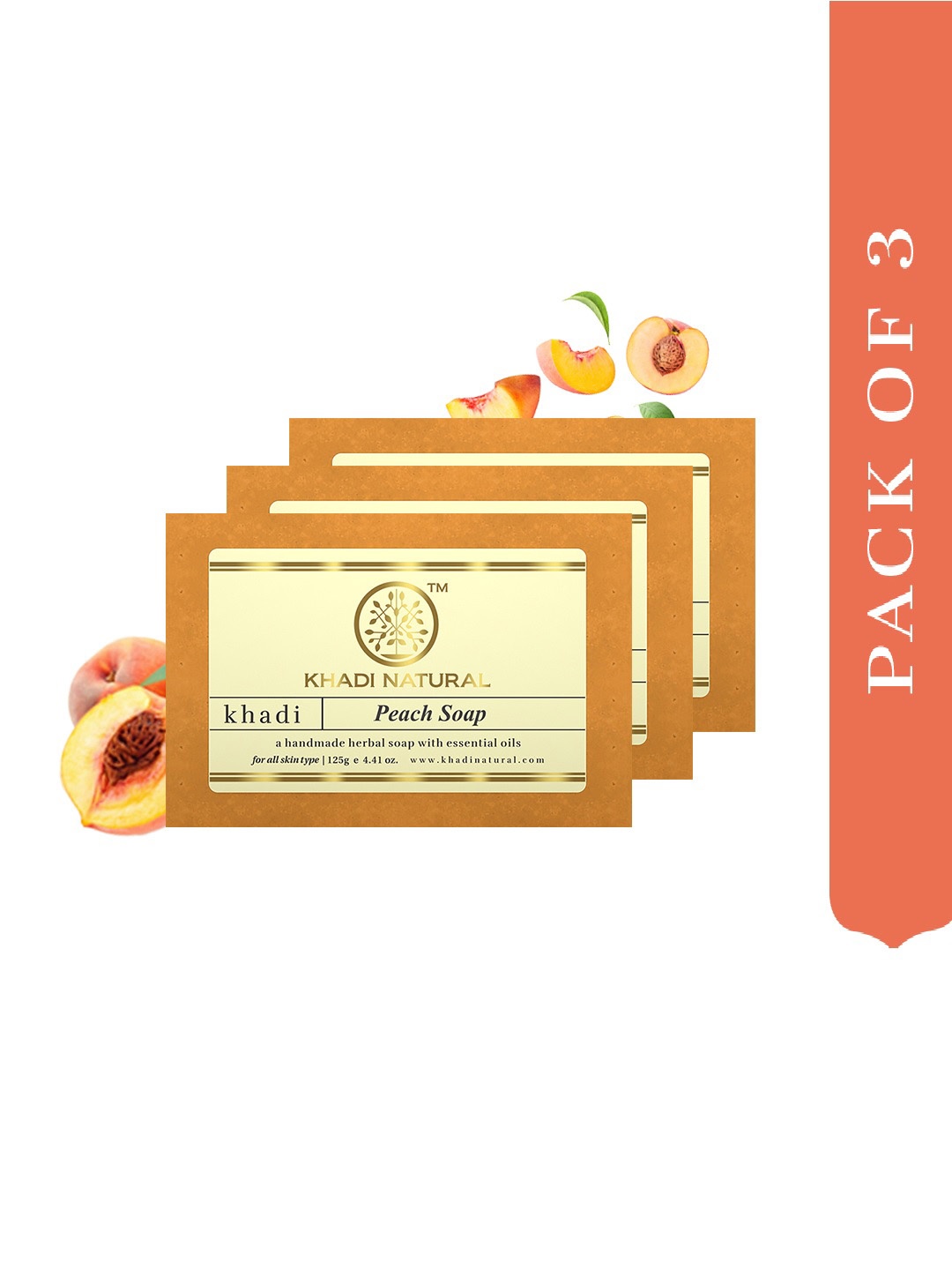 

Khadi Natural Set Of 3 Peach Soaps, Beige
