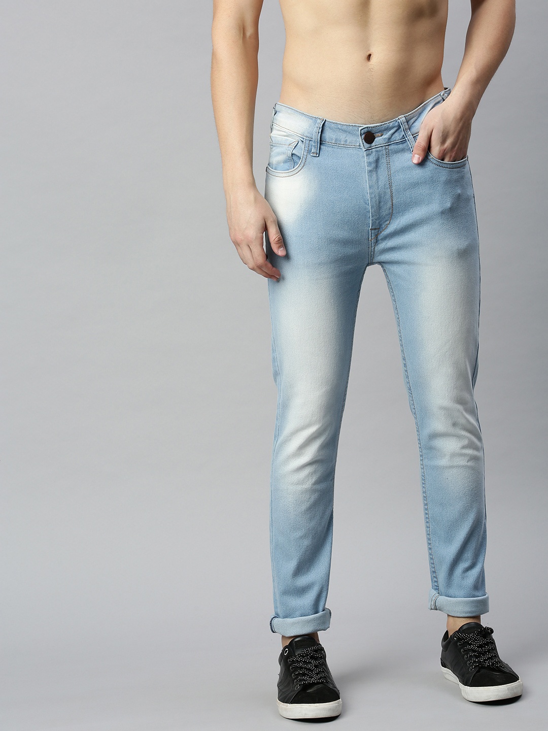 

HERE&NOW Men Blue Skinny Fit Mid-Rise Clean Look Stretchable Jeans