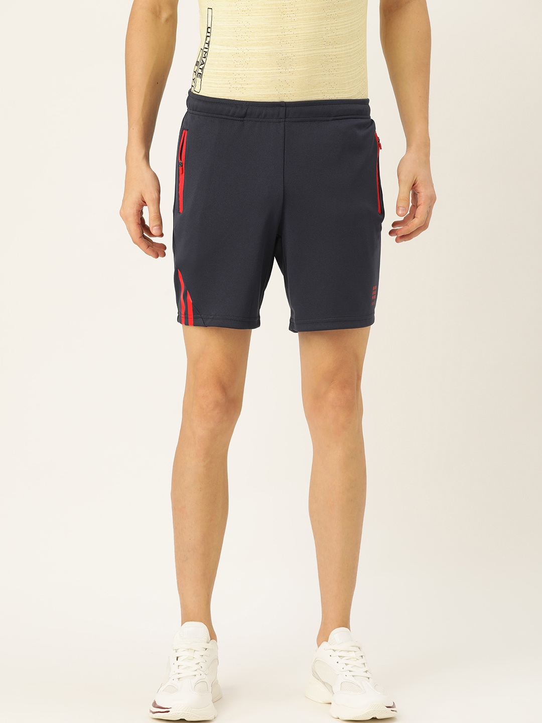 

Monte Carlo Men Navy Blue Solid Regular Fit Sports Shorts
