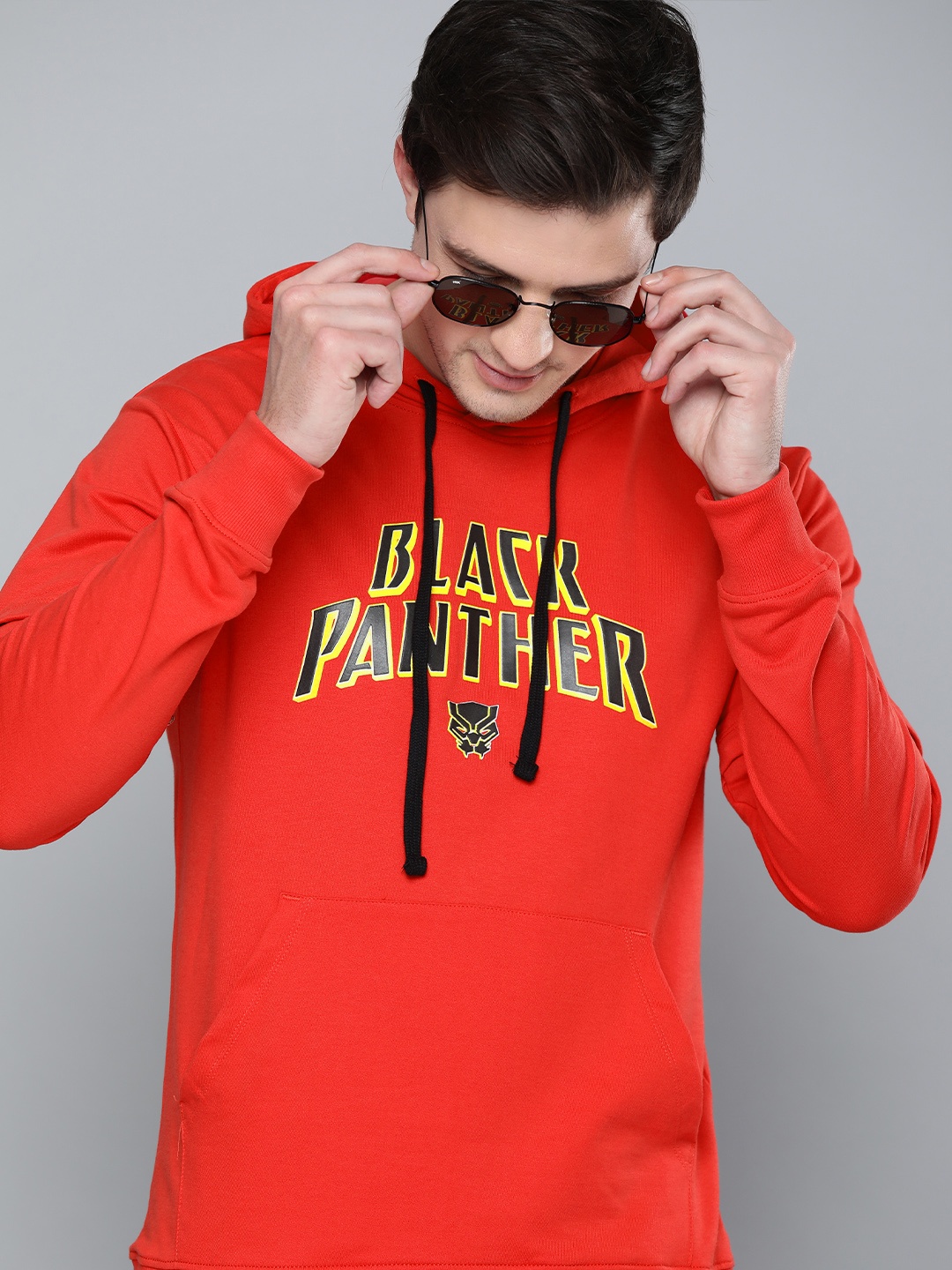 

Kook N Keech Marvel Men Red Printed Hooded Pullover Sweatshirt