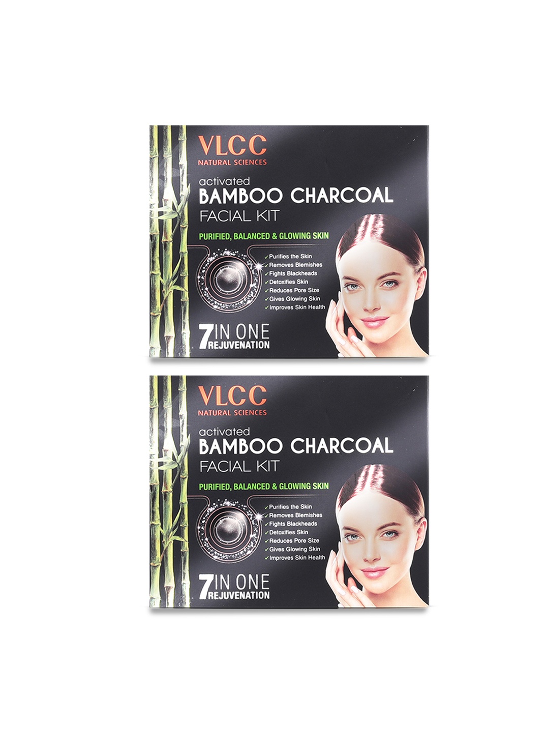 

VLCC Pack of 2 Activated Bamboo Charcoal Facial Kit, Black