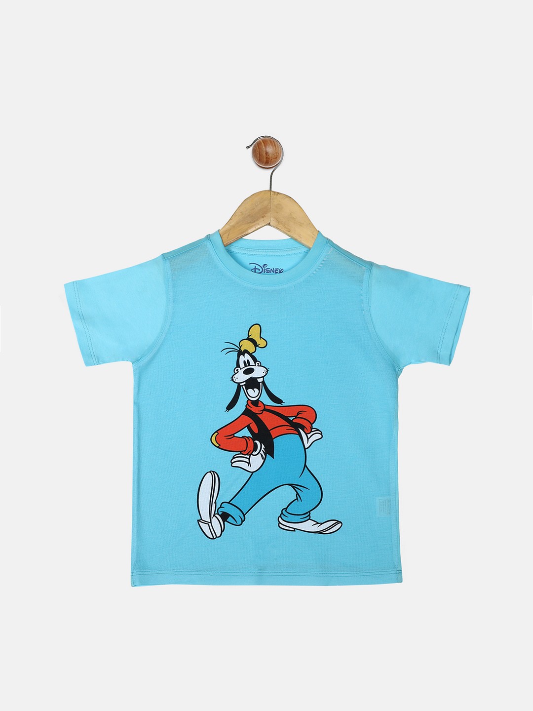 

YK Disney Boys Blue Guffi Printed Round Neck T-shirt