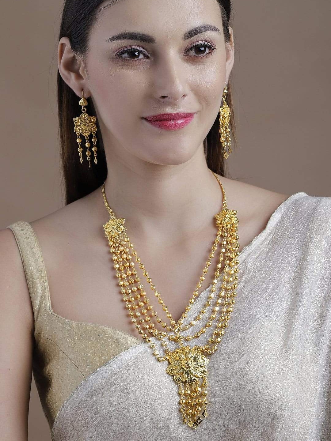 

Rubans Gold-Plated Handcrafted Layered Jewellery Set