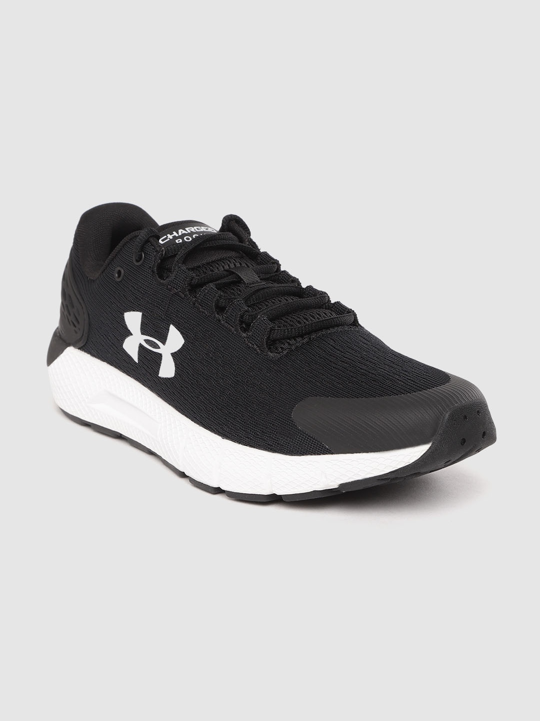 

UNDER ARMOUR Men Black Woven Design Charged Rogue 2 Wide Fit 2E Running Shoes