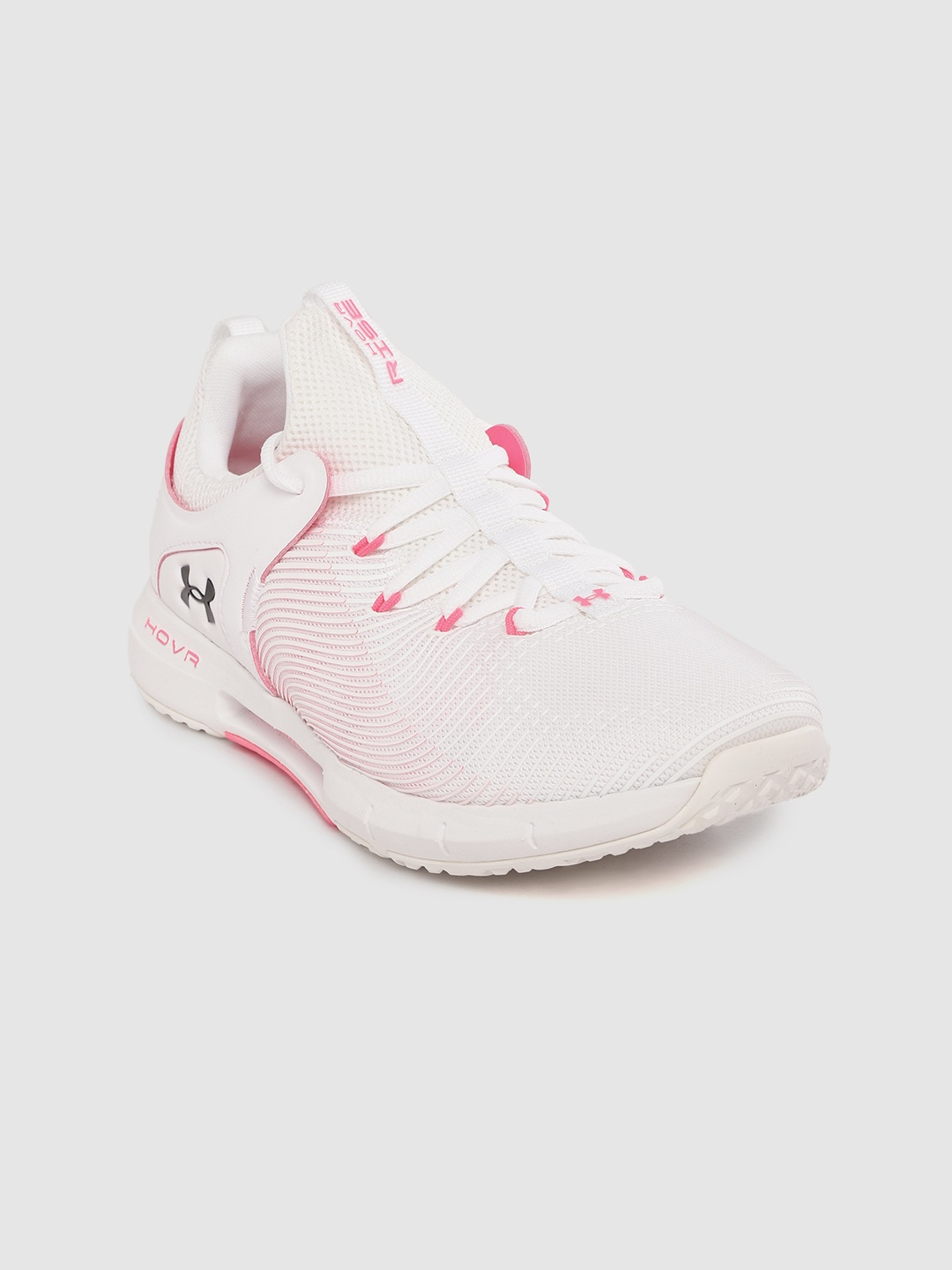 

UNDER ARMOUR Women White & Pink HOVR Rise 2 Training Shoes