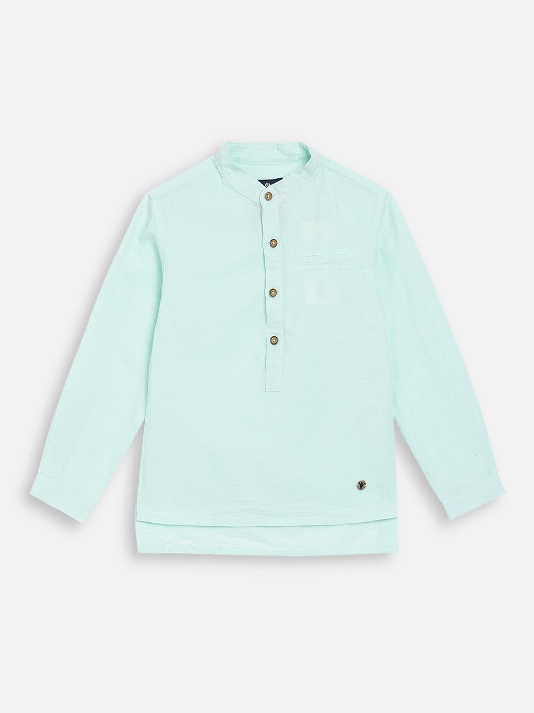 

Blue Giraffe Boys Green Solid Regular Fit Casual Shirt