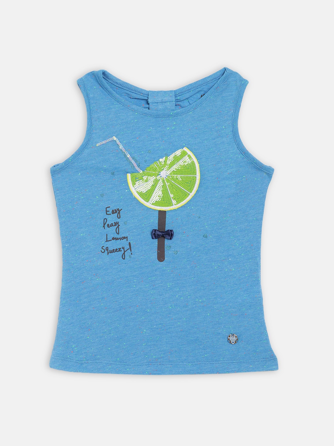 

Blue Giraffe Girls Blue Printed Top