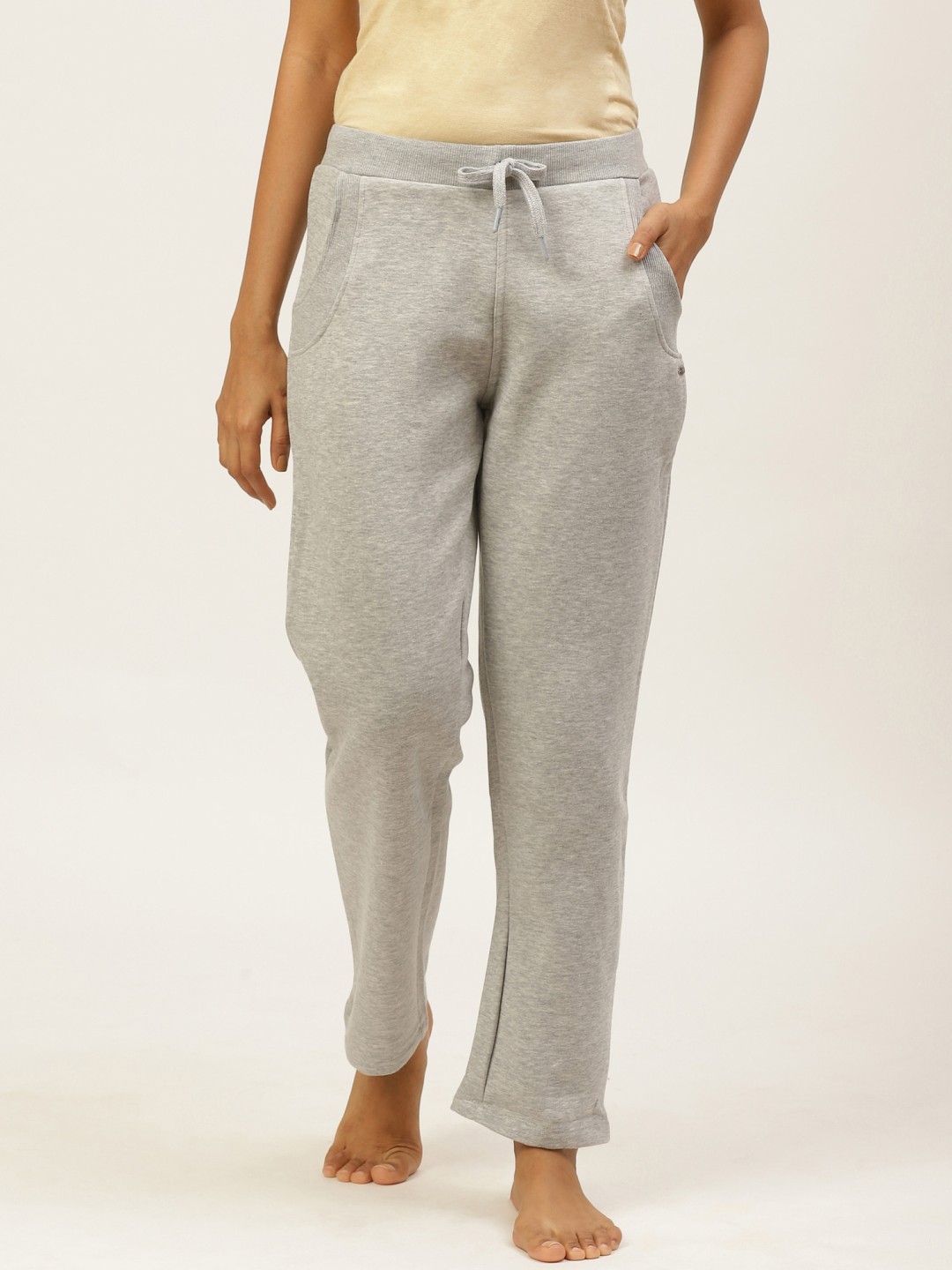 

Sweet Dreams Women Grey Melange Solid Lounge Pants