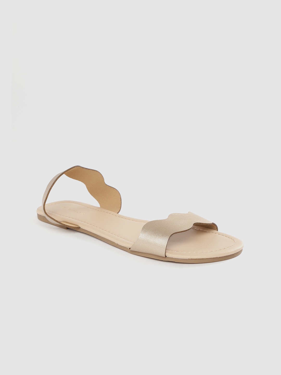 

Van Heusen Woman Muted Gold-Toned Solid Open Toe Flats