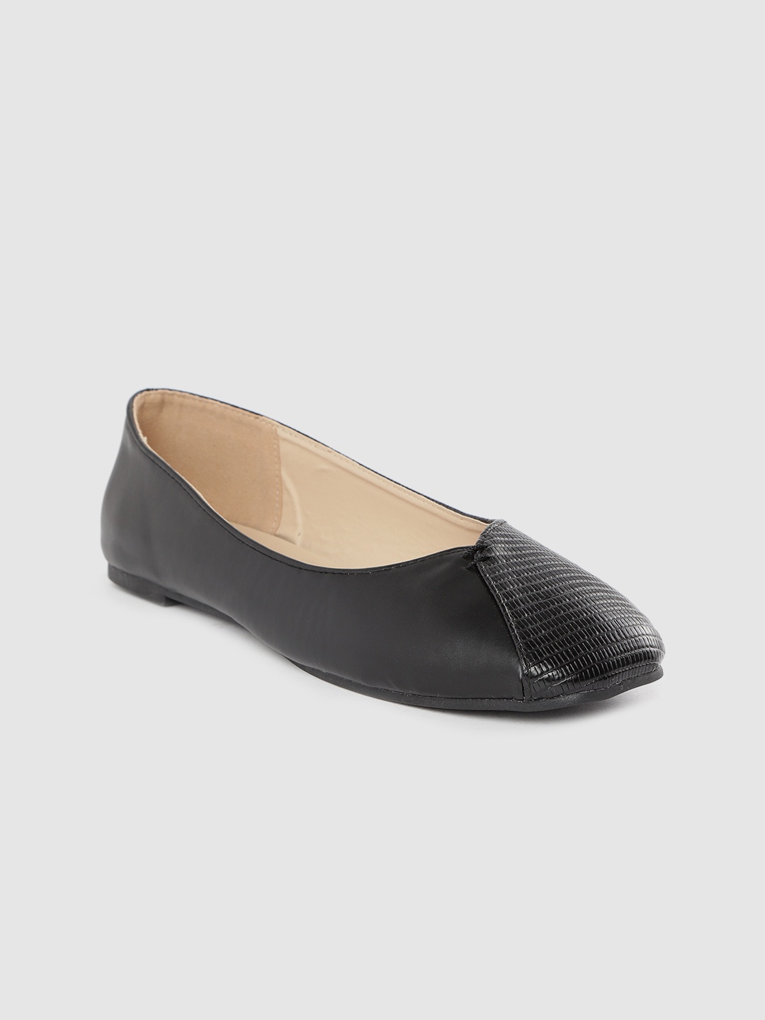 

Van Heusen Woman Black Snakeskin Textured Ballerinas