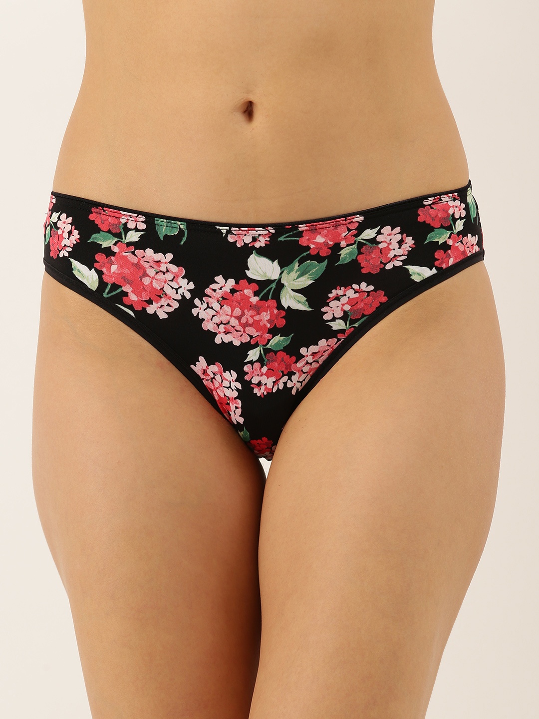 

Enamor Women Low Waist Co-ordinate Bikini Panty with Flat Elastic P000, Black