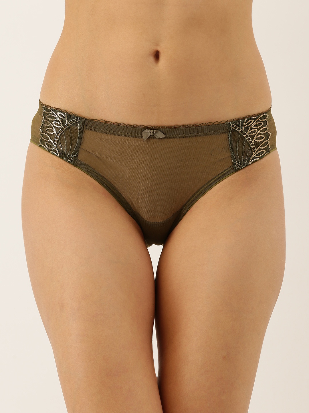 

Enamor Womans Olive Green Floral Printed Briefs
