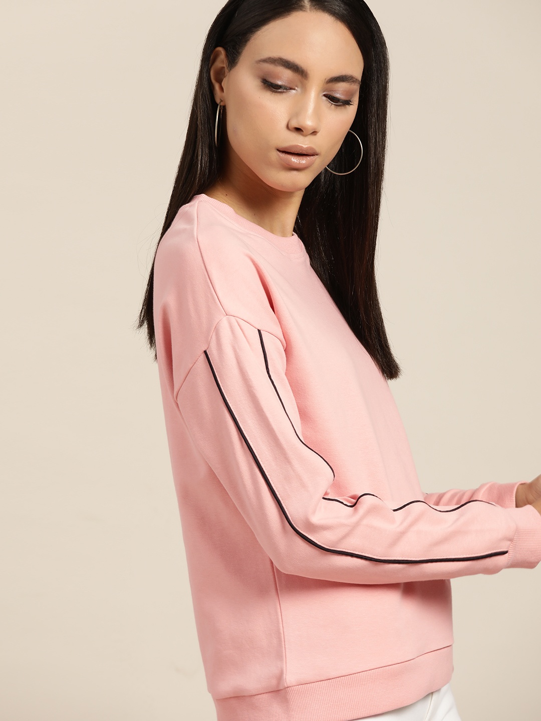

her by invictus Women Pink Solid Sweatshirt