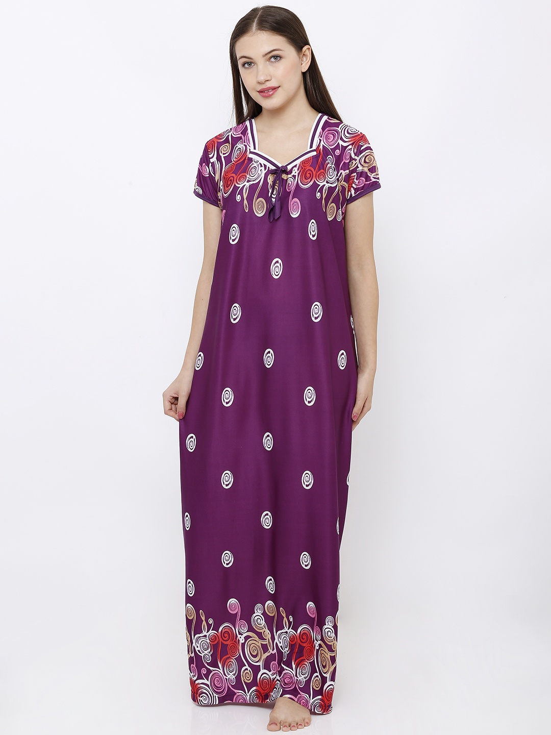 

Pretty Awesome Purple Printed Nightdress