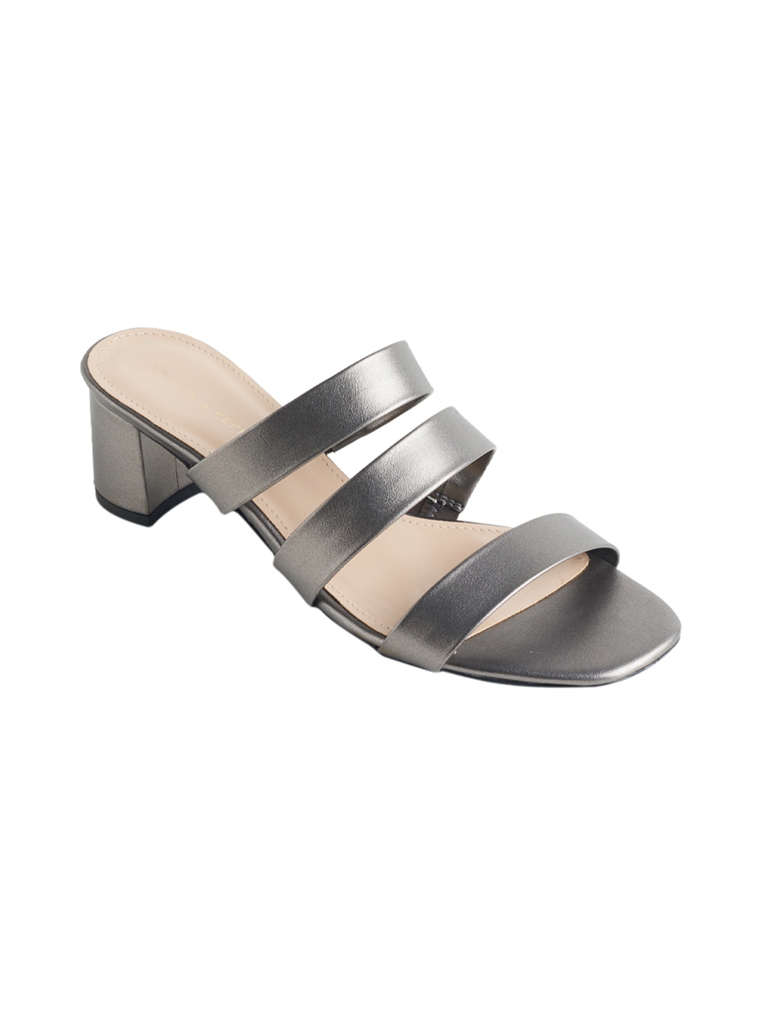 

LEMON & PEPPER Women Grey Solid Block Heels