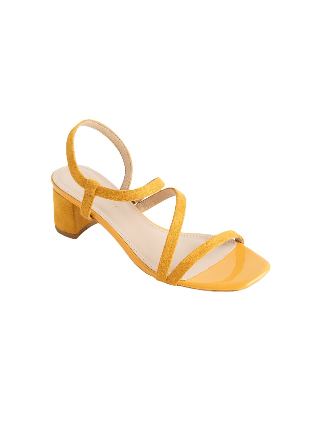 

LEMON & PEPPER Women Yellow Solid Block Heels