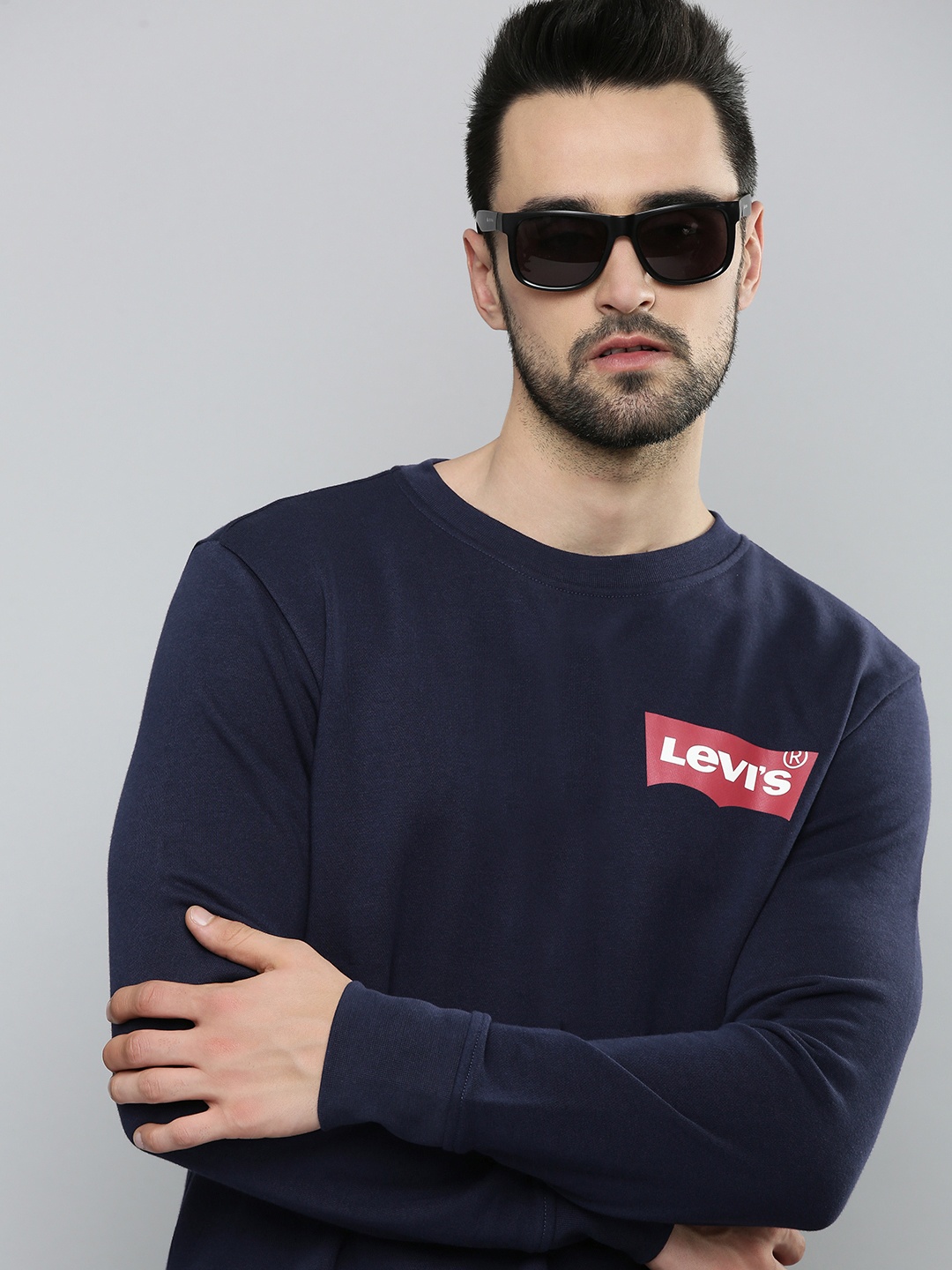 

Levis Men Blue Solid Sweatshirt