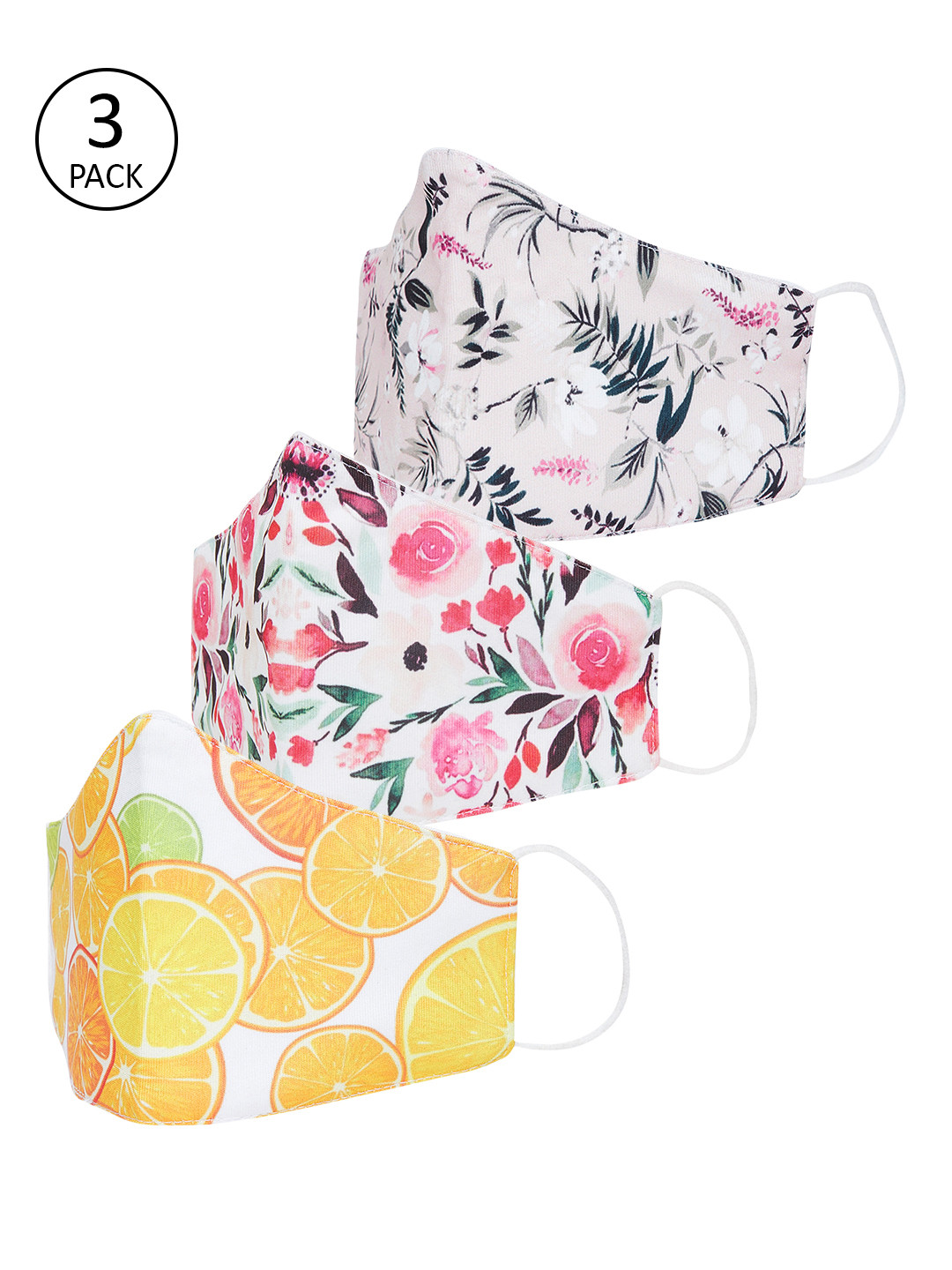 

Zastraa Unisex 3 Pcs 3-Ply Reusable Protective Outdoor Masks, Multi