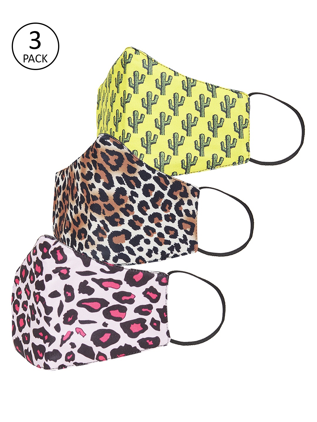 

Zastraa Unisex 3 Pcs 3-Ply Reusable Protective Outdoor Masks, Multi