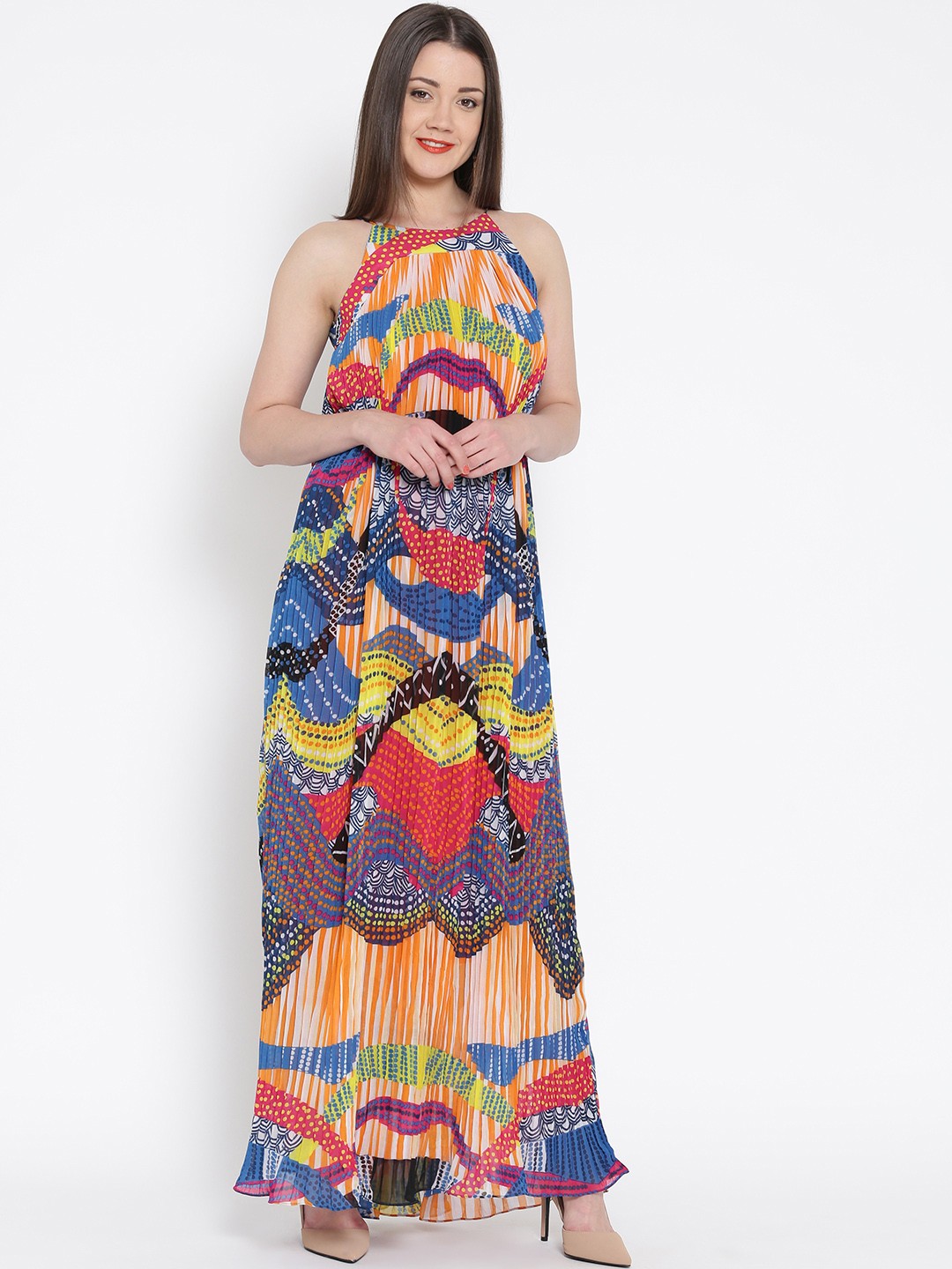 

Global Desi Multicoloured Printed Maxi Dress, Multi