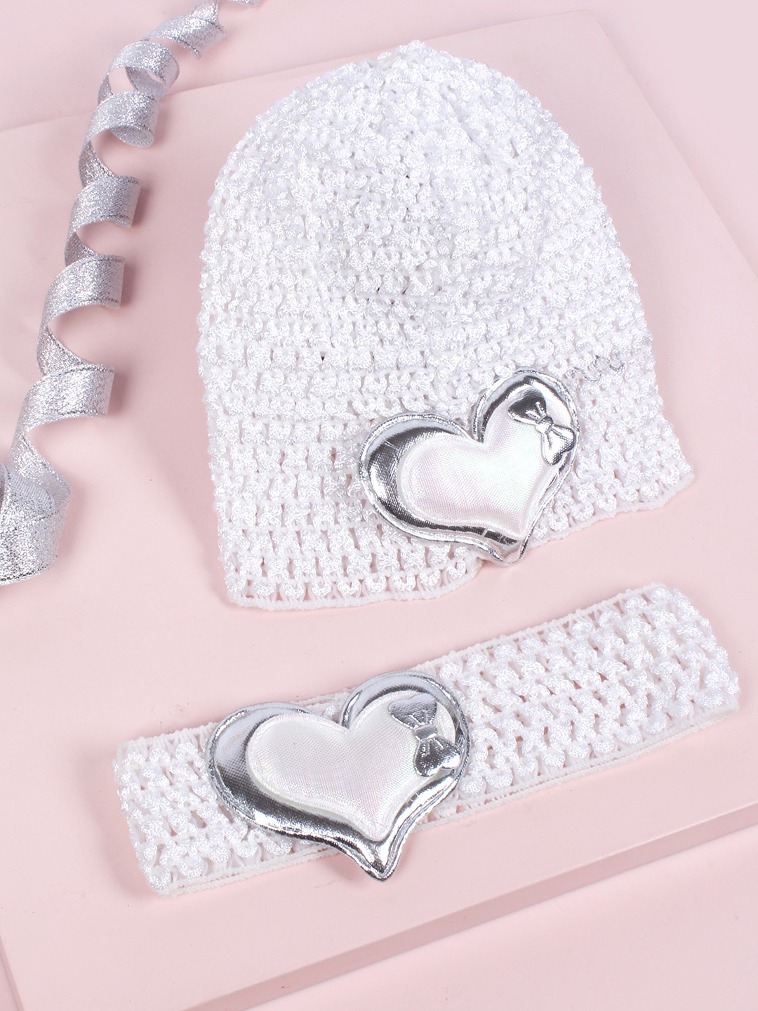 

lil' star Kids Set of Embellished White Crochet Hair Accessory Set
