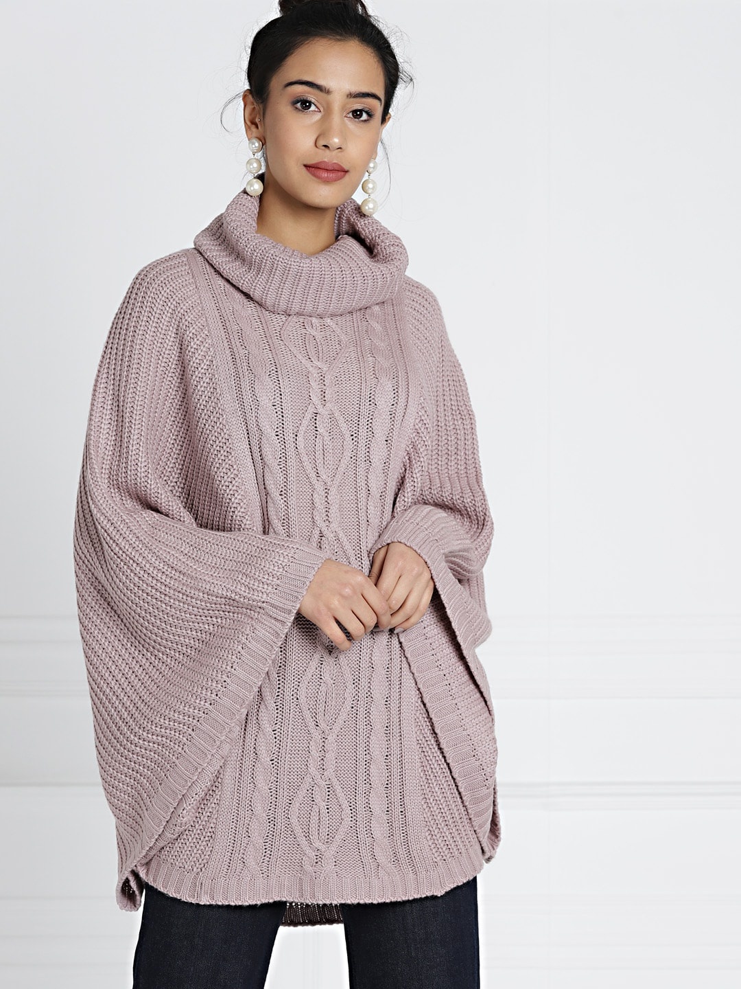 

all about you Women Lavender Cable Knit Poncho