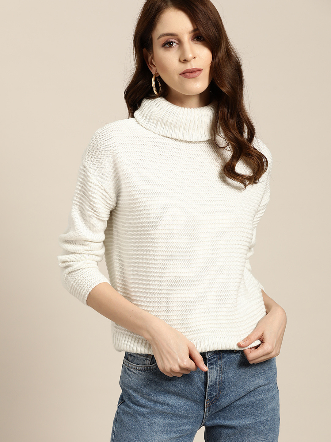 

all about you Women White Self-Design Pullover