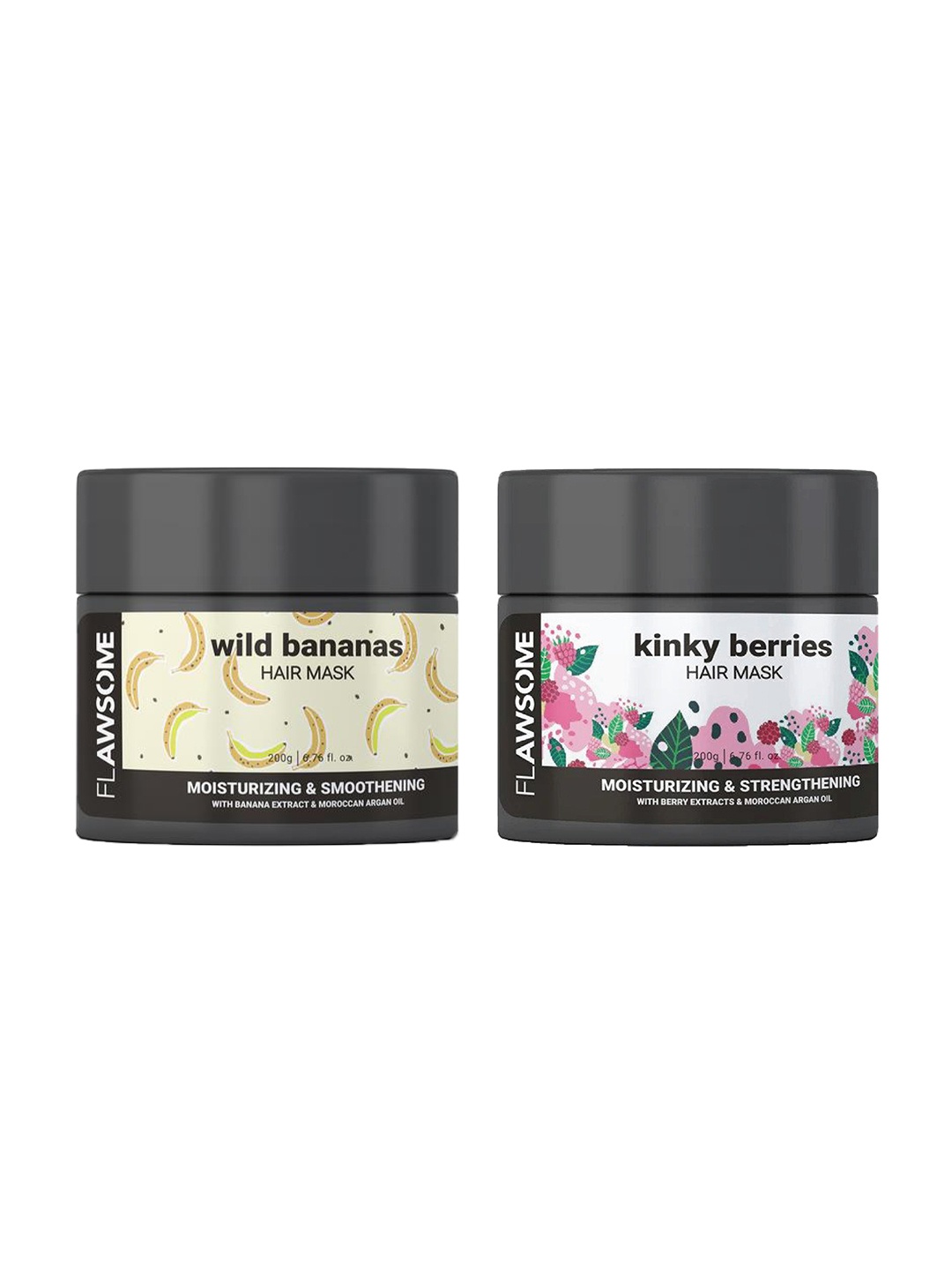 

Flawsome Unisex Set of 2 Double The Fun Duo Hair Masks 400 gm, Multi