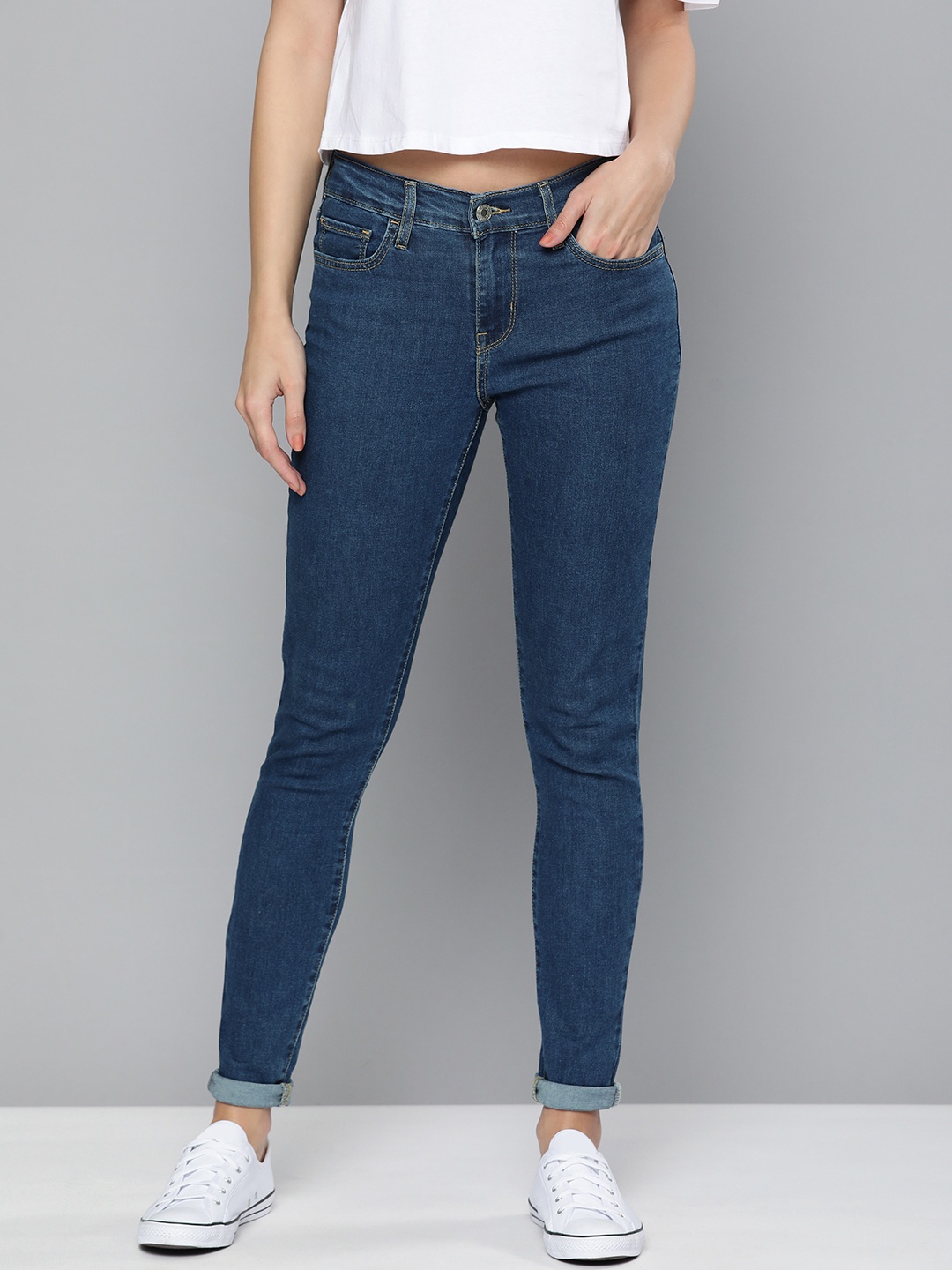 

Levis Women Blue 710 Super Skinny Fit High-Rise Stretchable Jeans